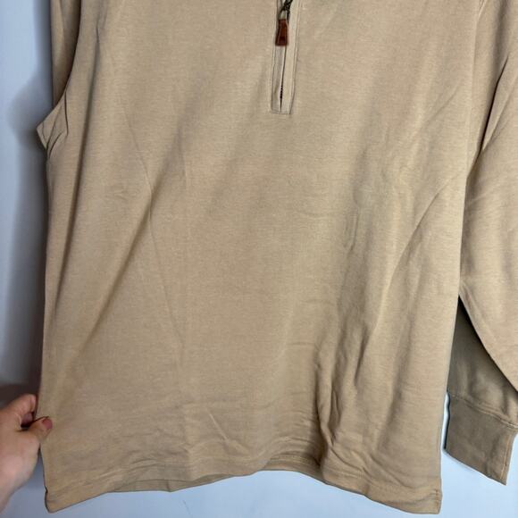 The Normal Brand Puremeso Quarter Zip Pulliver in Dune - Picture 5 of 10